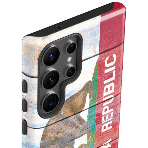 California Flag Light Wood Galaxy S23 Ultra Pro Case