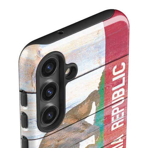 California Flag Light Wood Galaxy S25 Impact Case