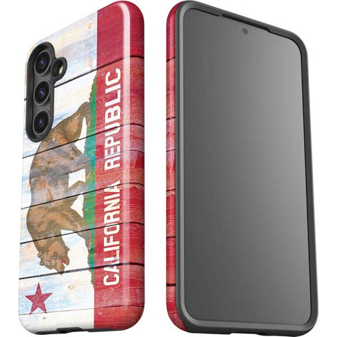 California Flag Light Wood Galaxy S25 Impact Case