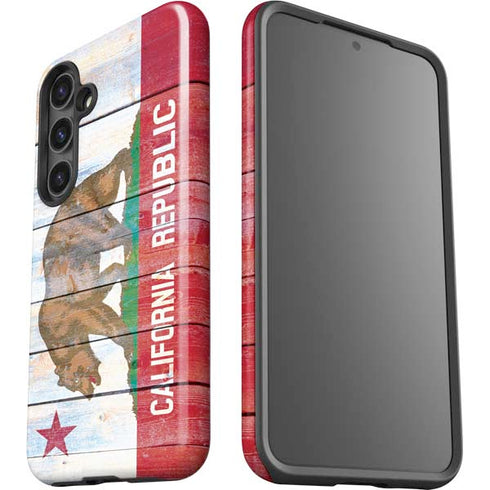California Flag Light Wood Galaxy S25 Plus Impact Case