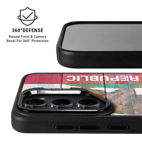 California Flag Light Wood Galaxy S25 Ultra Kickstand Case