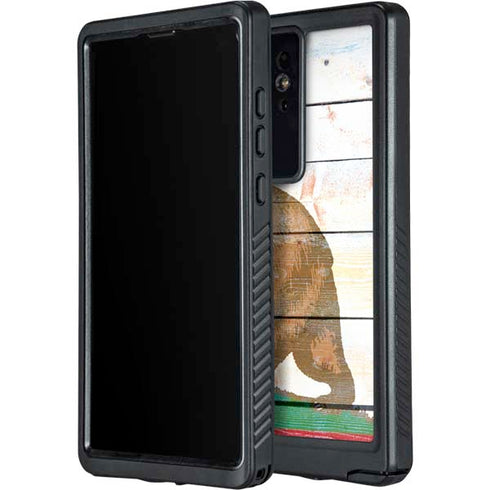 California Flag Light Wood Galaxy S24 Ultra Waterproof Case