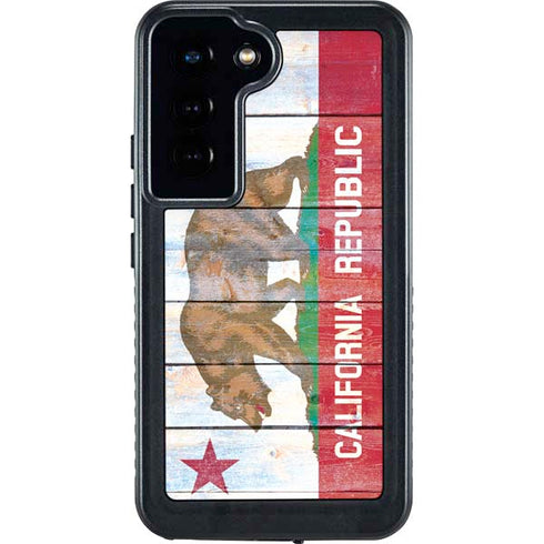 California Flag Light Wood Galaxy S24 Waterproof Case