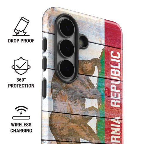 California Flag Light Wood Galaxy S26 Impact Case