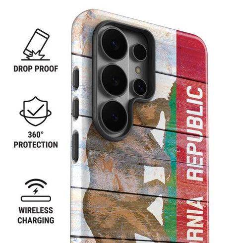 California Flag Light Wood Galaxy S26 Ultra Impact Case