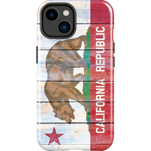 California Flag Light Wood iPhone 15 Impact Case