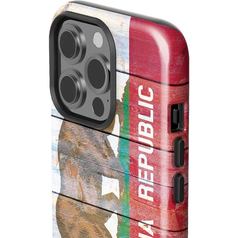 California Flag Light Wood iPhone 15 Pro Impact Case