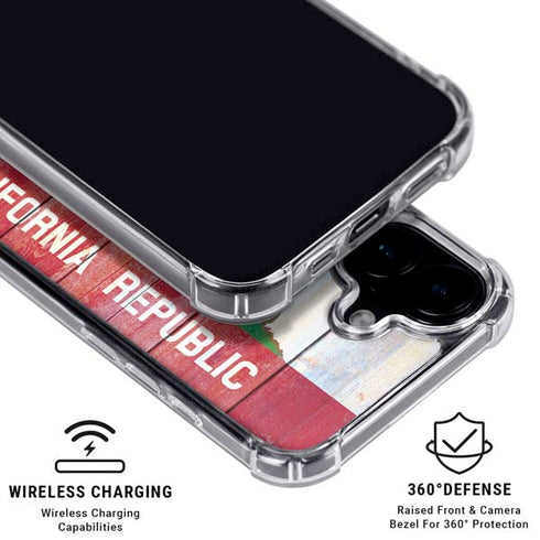 California Flag Light Wood iPhone 16 Clear Case