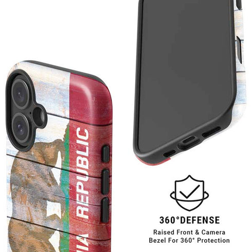 California Flag Light Wood iPhone 16 Magsafe Impact Case
