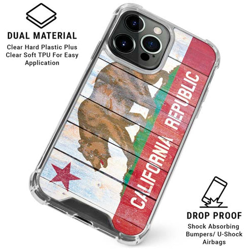 California Flag Light Wood iPhone 16 Pro Clear Case