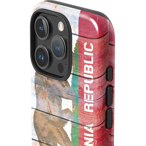 California Flag Light Wood iPhone 16 Pro Impact Case