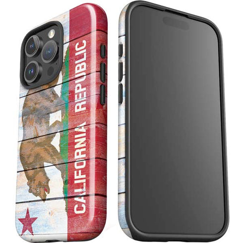 California Flag Light Wood iPhone 16 Pro Impact Case