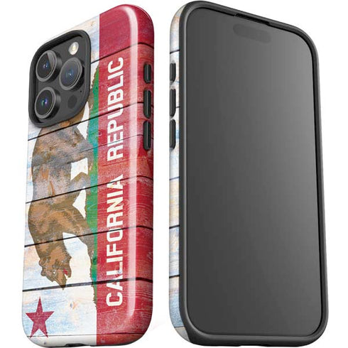 California Flag Light Wood iPhone 16 Pro Max Impact Case