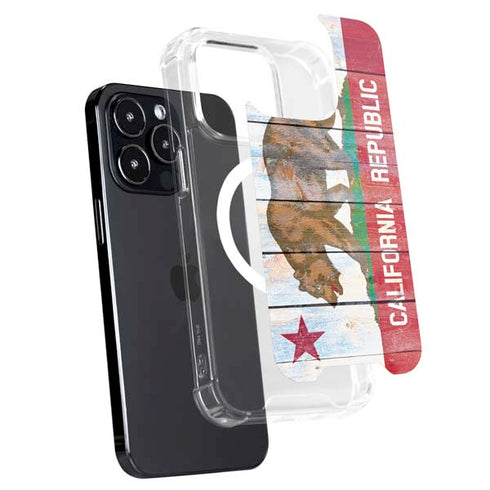 California Flag Light Wood iPhone 16 Pro Max MagSafe Case