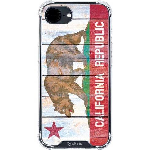 California Flag Light Wood iPhone 16e Clear Case
