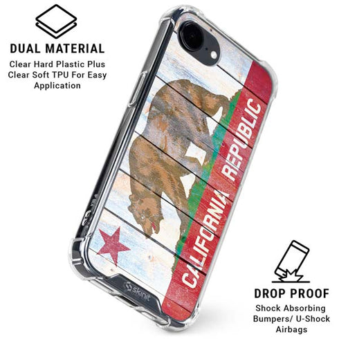 California Flag Light Wood iPhone 16e Clear Case