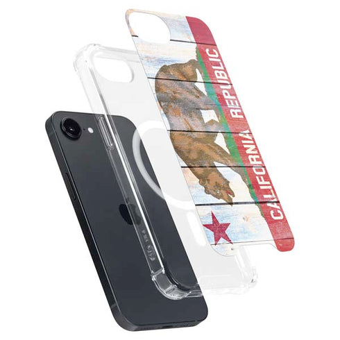California Flag Light Wood iPhone 16e MagSafe Case