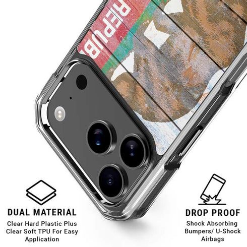 California Flag Light Wood iPhone 18 Pro Clear Case