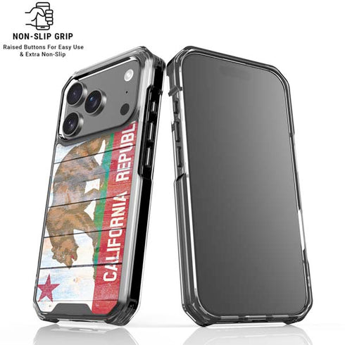 California Flag Light Wood iPhone 18 Pro Clear Case