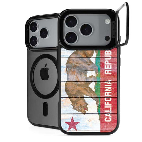 California Flag Light Wood iPhone 18 Pro Kickstand Case