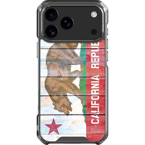 California Flag Light Wood iPhone 18 Pro Max Clear Case