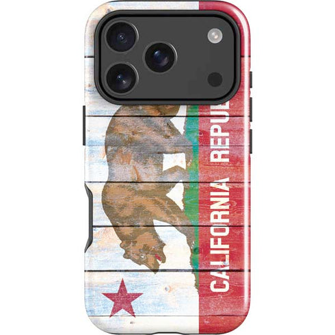 California Flag Light Wood iPhone 18 Pro Max Impact Case