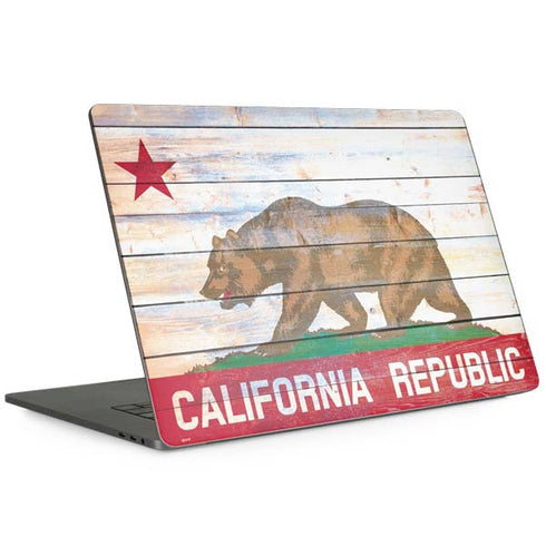 California Flag Light Wood MacBook Skins