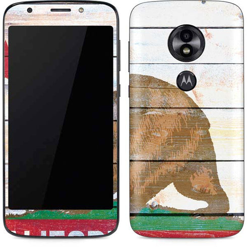 California Flag Light Wood Moto E5 Play Skin