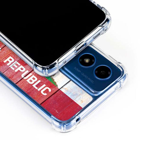 California Flag Light Wood Moto G Play 4G (2024) Clear Case