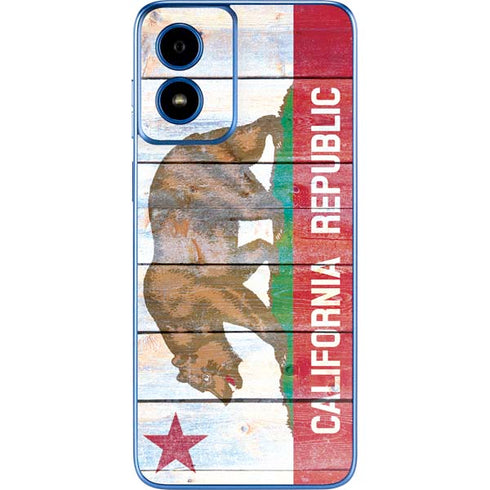 California Flag Light Wood Moto G Play 4G (2024) Skin