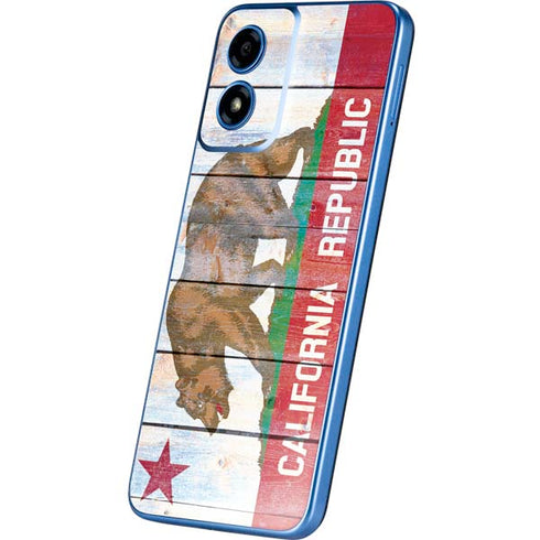 California Flag Light Wood Moto G Play 4G (2024) Skin