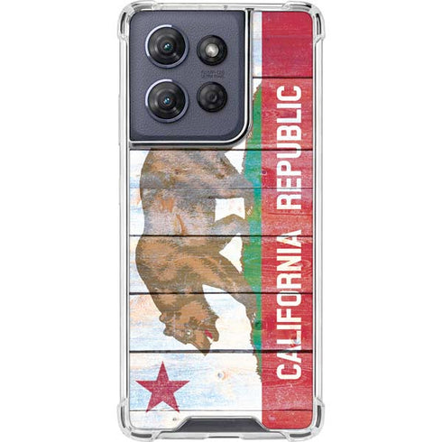 California Flag Light Wood Moto G Play 5G (2025) Clear Case