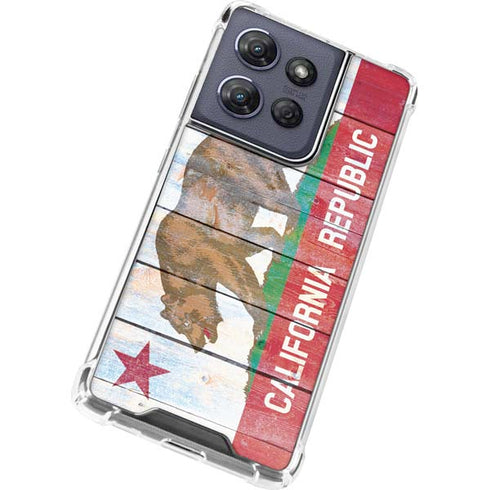 California Flag Light Wood Moto G Power 5G (2025) Clear Case