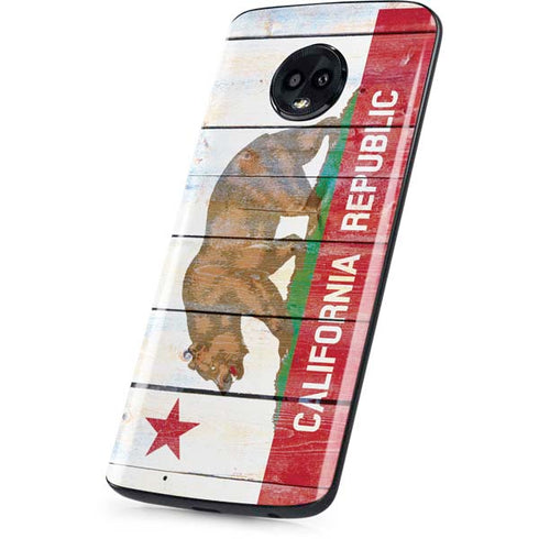 California Flag Light Wood Moto G6 Skin