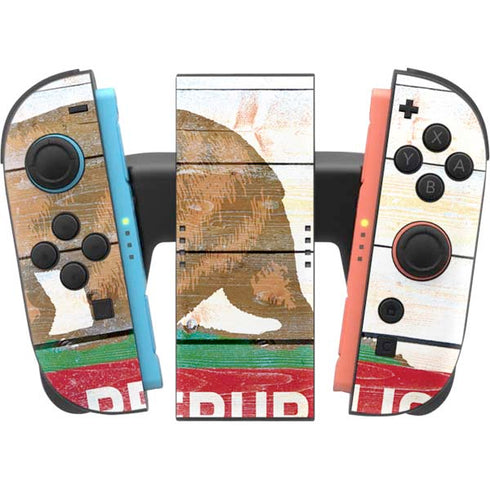 California Flag Light Wood Nintendo Switch 2 (2025) Joy-Con Controller Skin