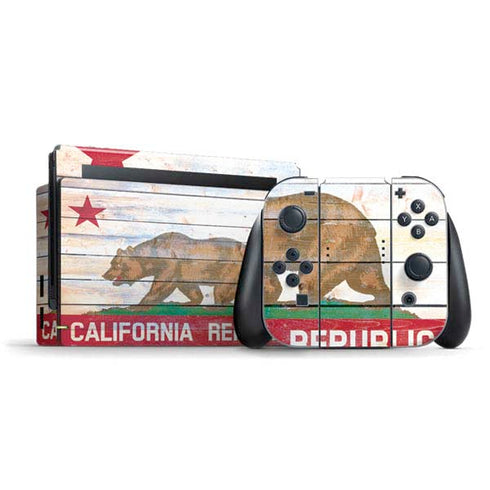 California Flag Light Wood Nintendo Skins