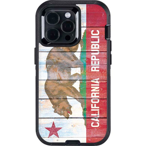 California Flag Light Wood Otterbox Defender iPhone Skin