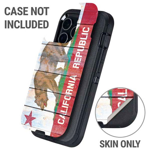 California Flag Light Wood Otterbox Defender iPhone Skin