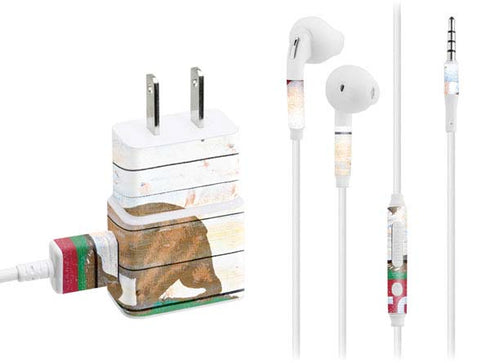 California Flag Light Wood Phone Charger Skin