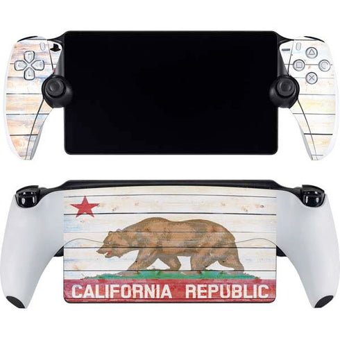 California Flag Light Wood PlayStation Portal Remote Player Skin