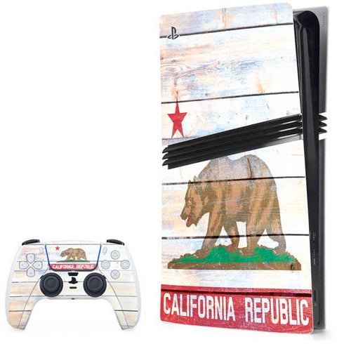 California Flag Light Wood PlayStation PS5 Skins