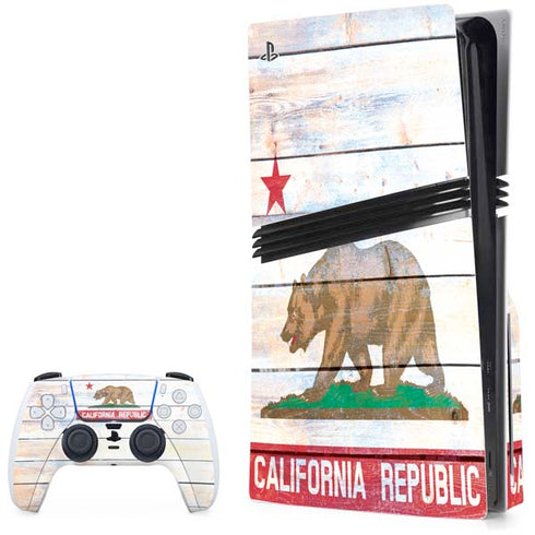 California Flag Light Wood PlayStation PS5 Skins