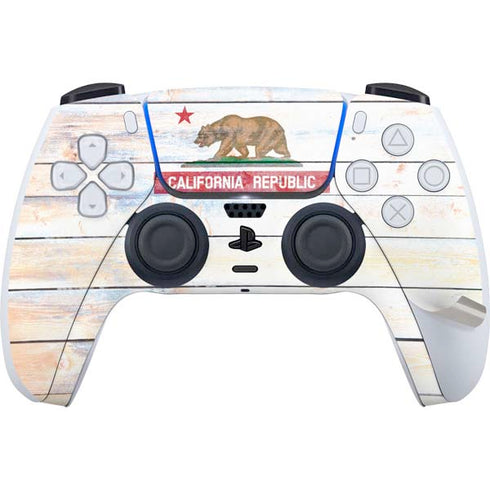 California Flag Light Wood PS5 Pro Disk Bundle Skin