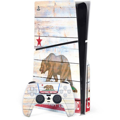 California Flag Light Wood PlayStation PS5 Skins