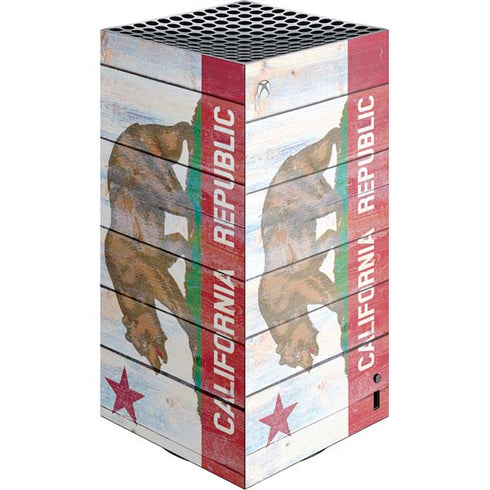 California Flag Light Wood Xbox Series X Skins