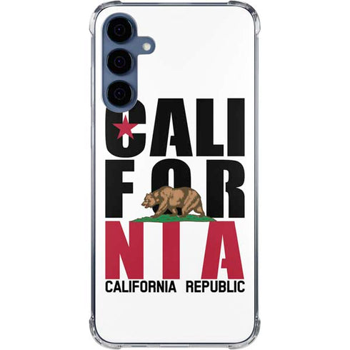California White Block Galaxy A55 5G Clear Case