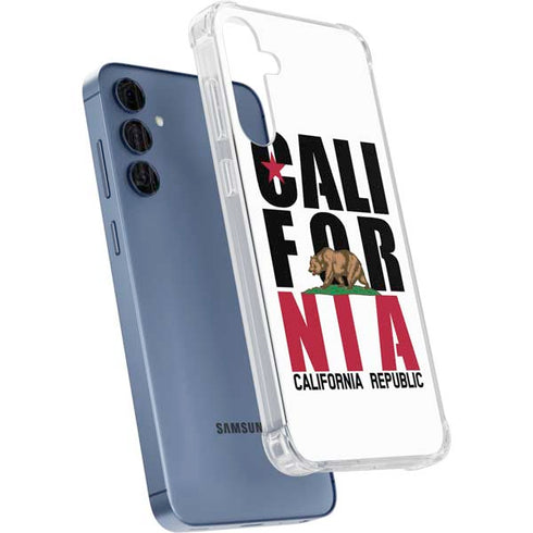 California White Block Galaxy A55 5G Clear Case