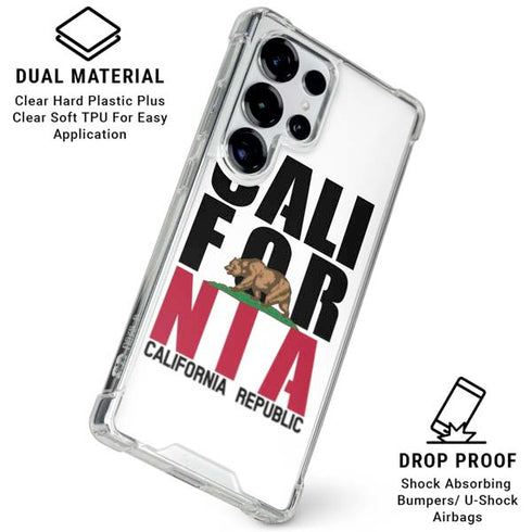 California White Block Galaxy S25 Ultra Clear Case