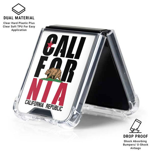 California White Block Galaxy Z Flip6 Clear Case