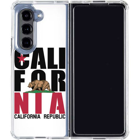California White Block Galaxy Z Fold5 5G Clear Case